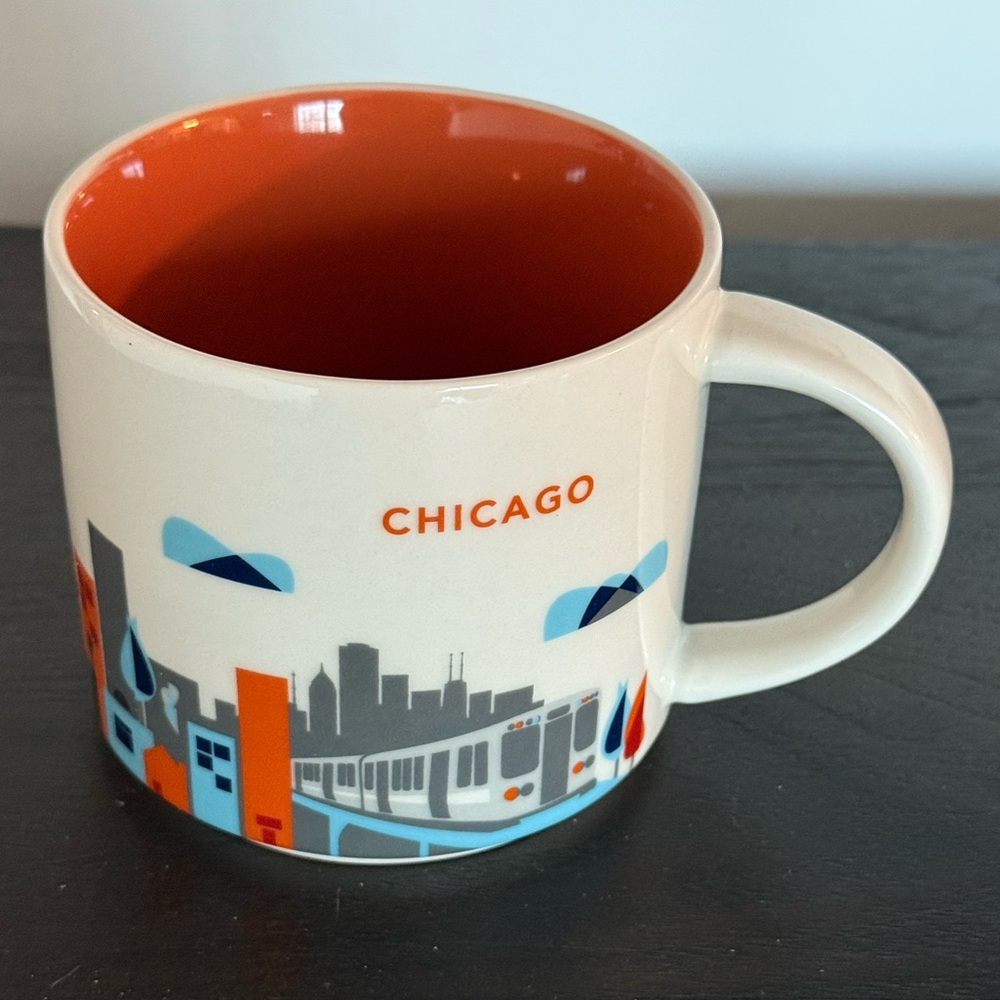 NEW. Starbucks Chicago Mug with Orange Interior. YOU ARE HERE Collection.